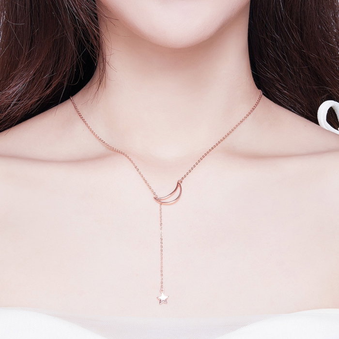 Set bijuterii din argint Nuria Moon Rose, colier și cercei [4]