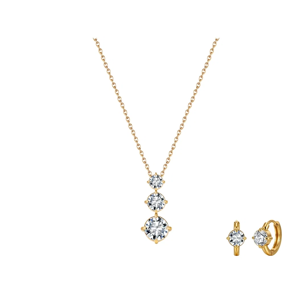 Set Colier și Cercei Statement Trio Glow Auriu [1]