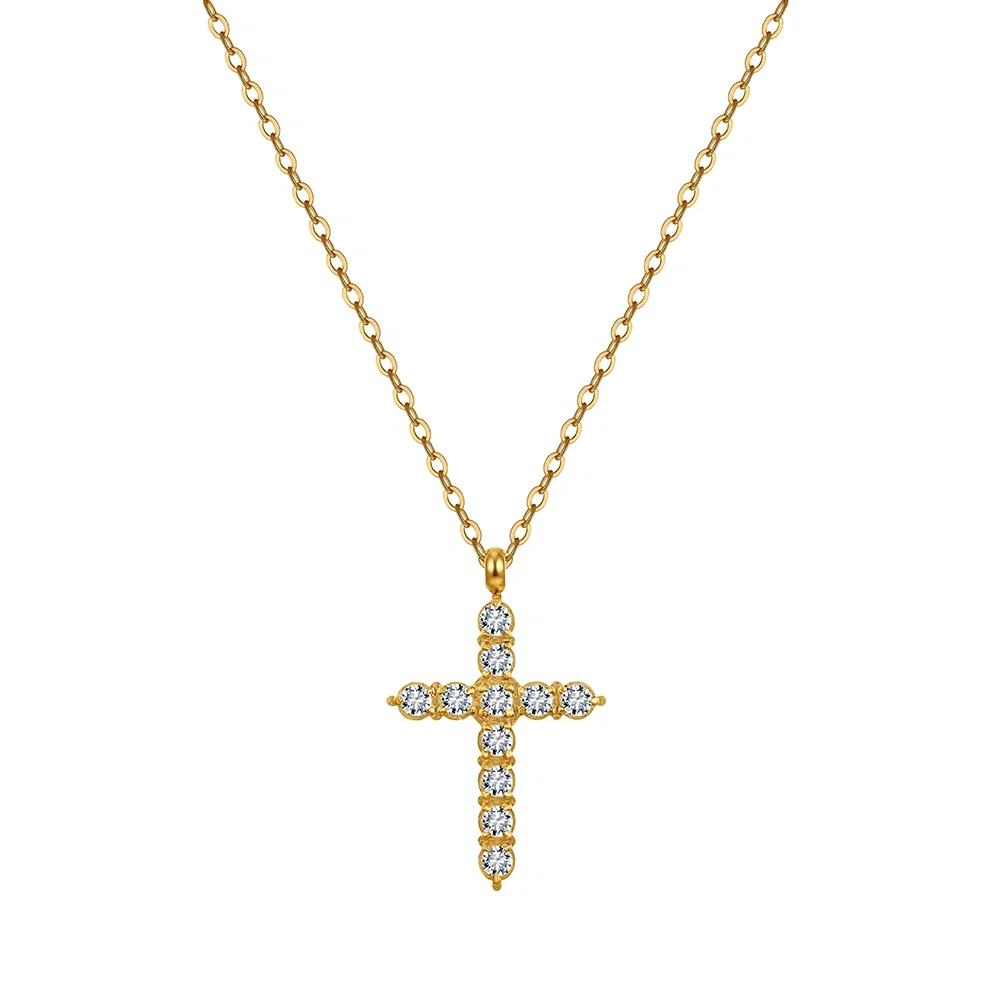 Set Colier și Cercei Statement cu Cristale Zirconiu Divine Auriu [7]