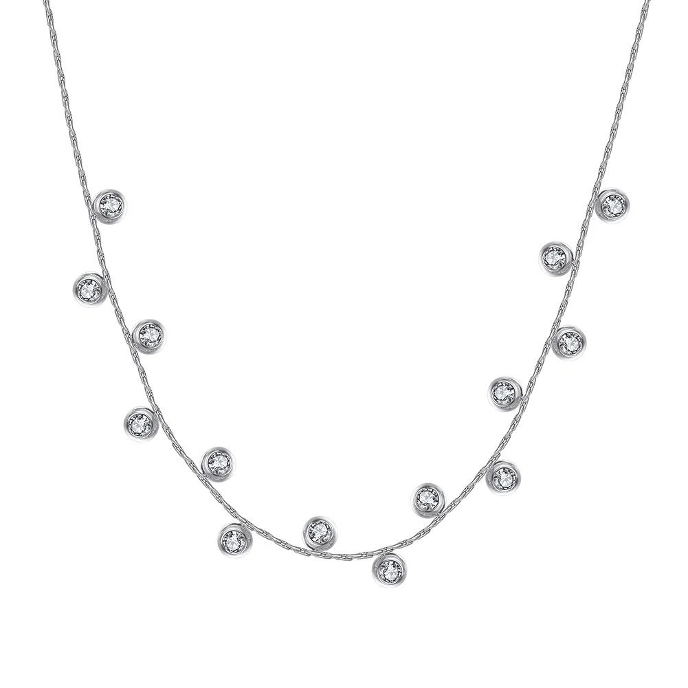 Colier Statement cu Cristale Zirconiu Stardust Argintiu [1]