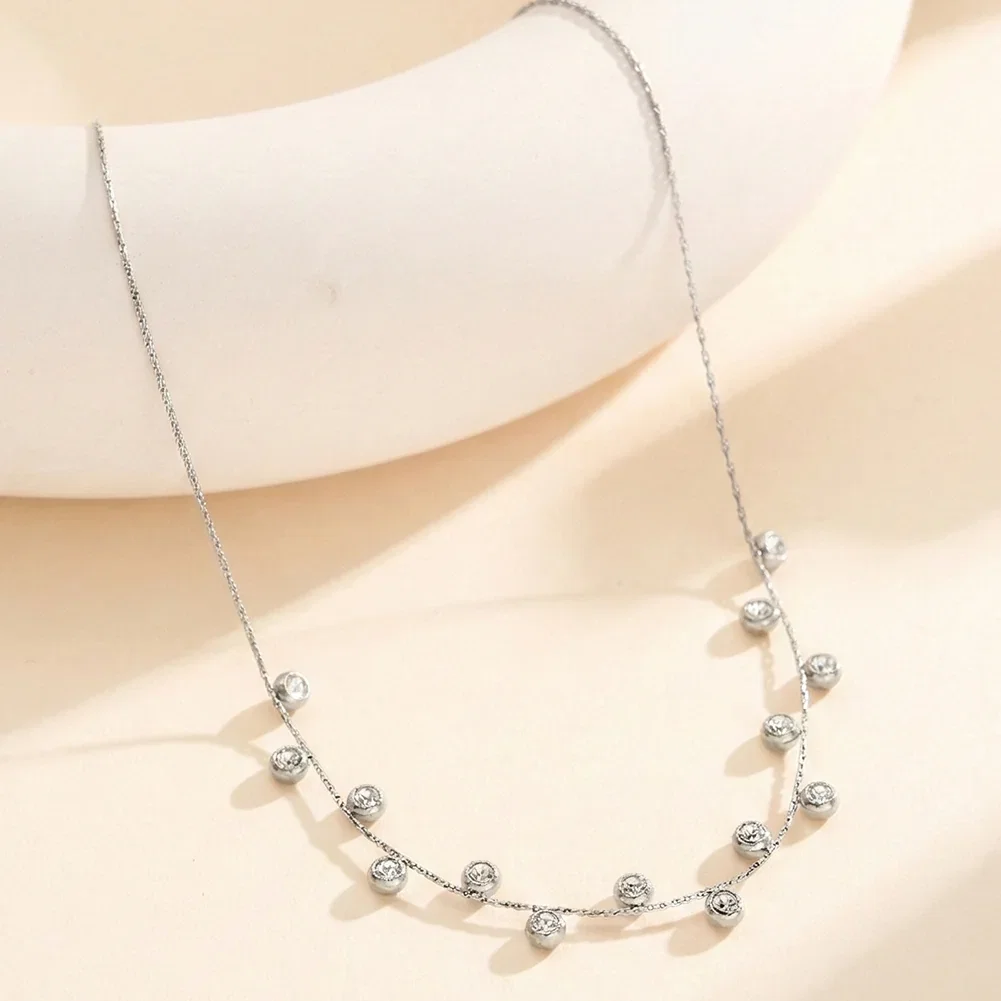 Colier Statement cu Cristale Zirconiu Stardust Argintiu [2]