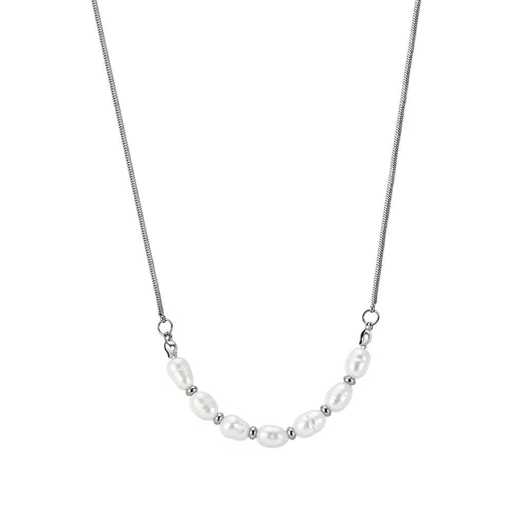 Colier Statement cu Perle Naturale Arc Argintiu [1]