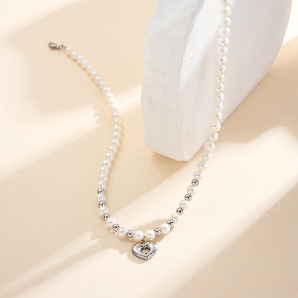Colier Statement cu Perle Shell Amour Layers Argintiu [3]
