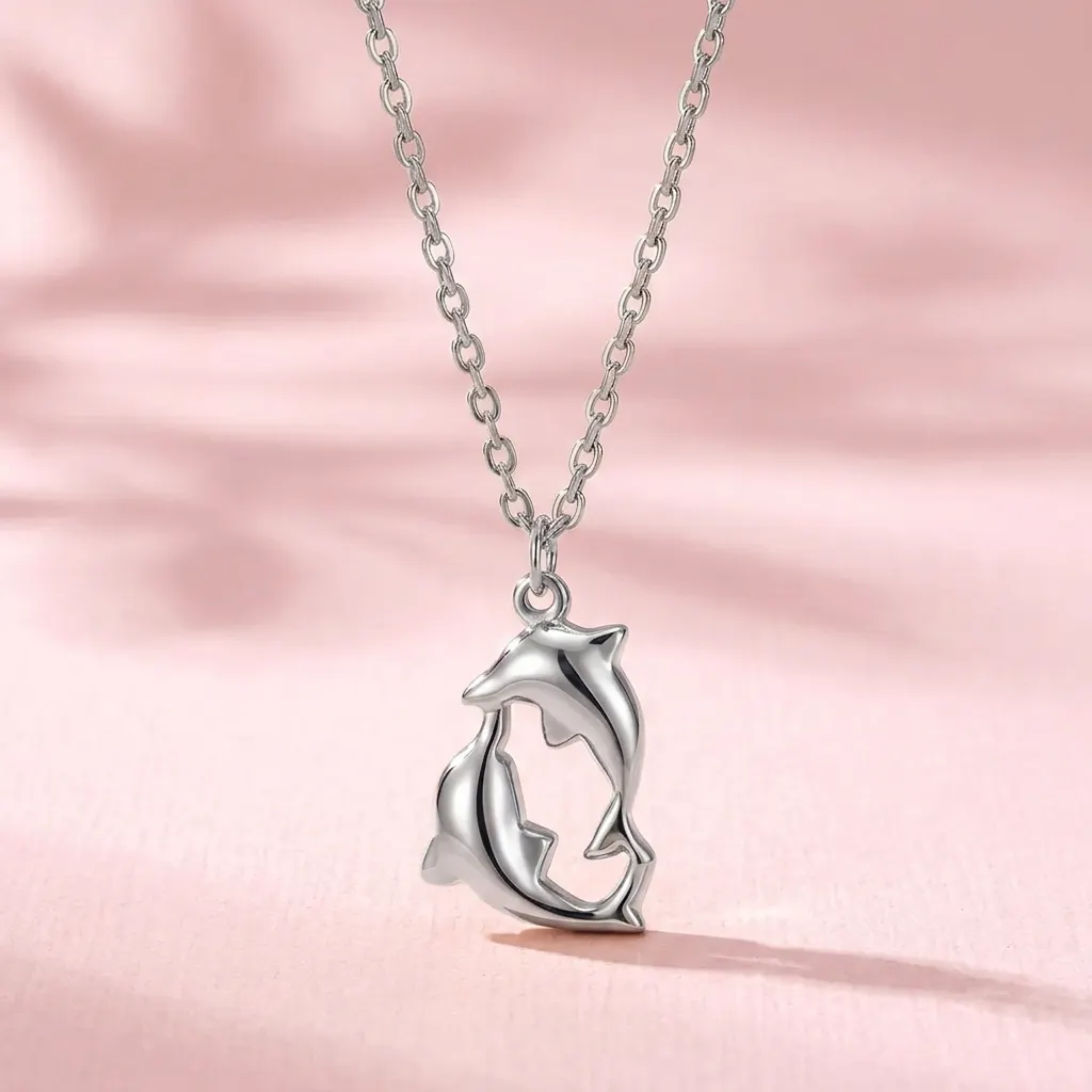 Colier Statement Dolphin Argintiu [3]