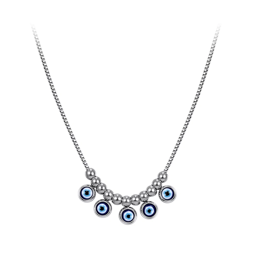 Set Colier, Brățară de mână și Brățară de picior Statement Evil Eye Argintiu [9]