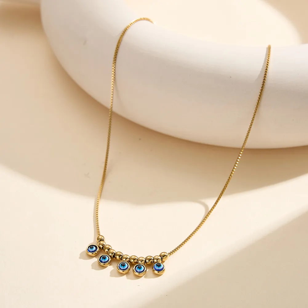 Colier Statement Evil Eye Auriu [5]