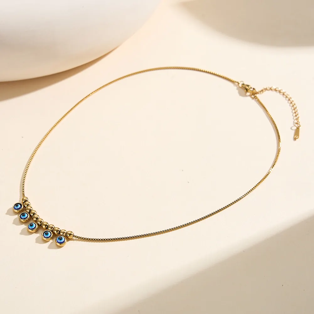 Colier Statement Evil Eye Auriu [4]