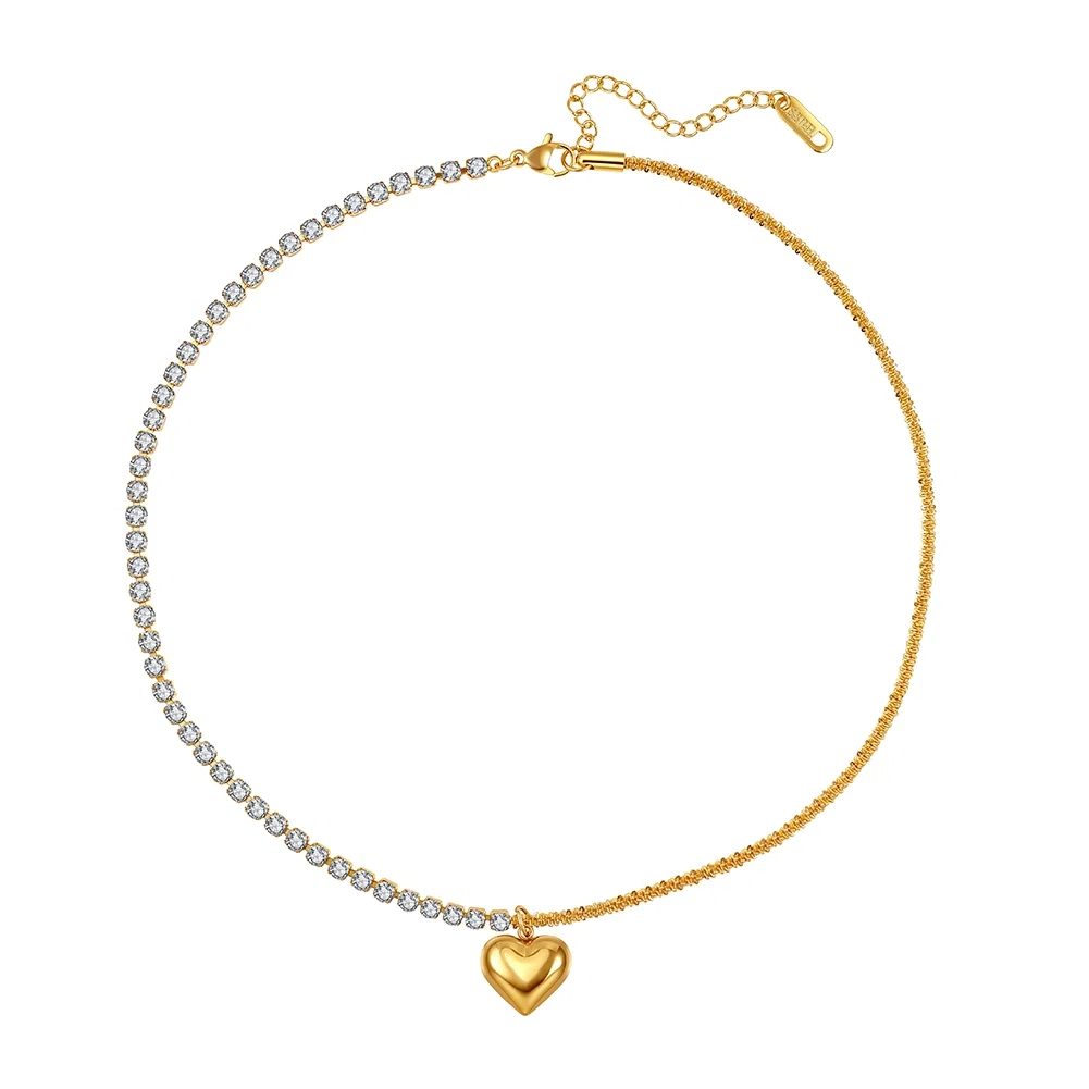 Colier Statement Split Heart Auriu [1]