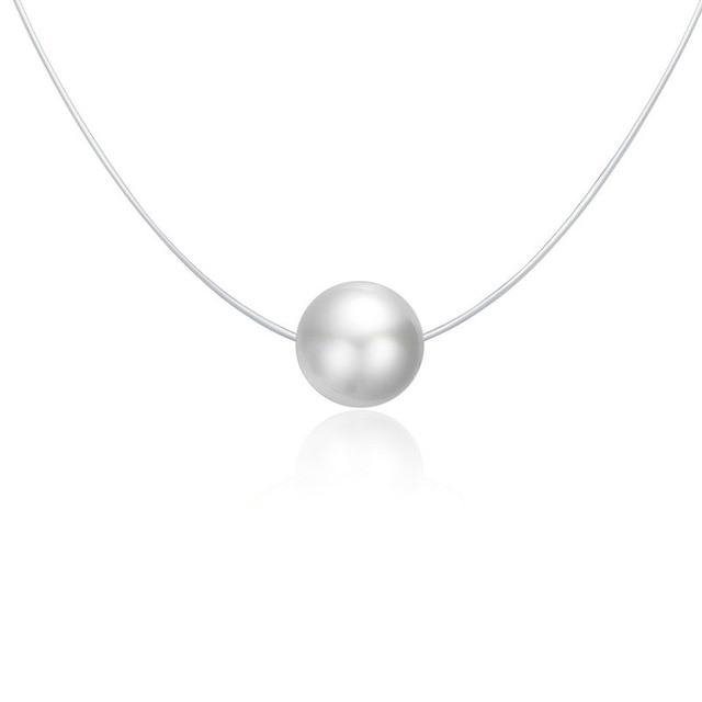 Colier transparent cu perlă naturală de cultura. Invisible Pearl [1]