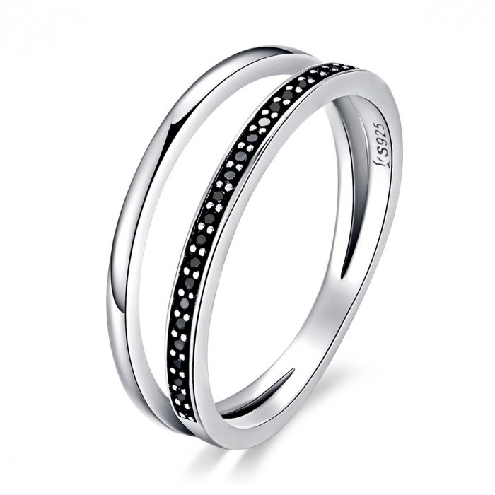 Inel din argint Black Split Band [1]