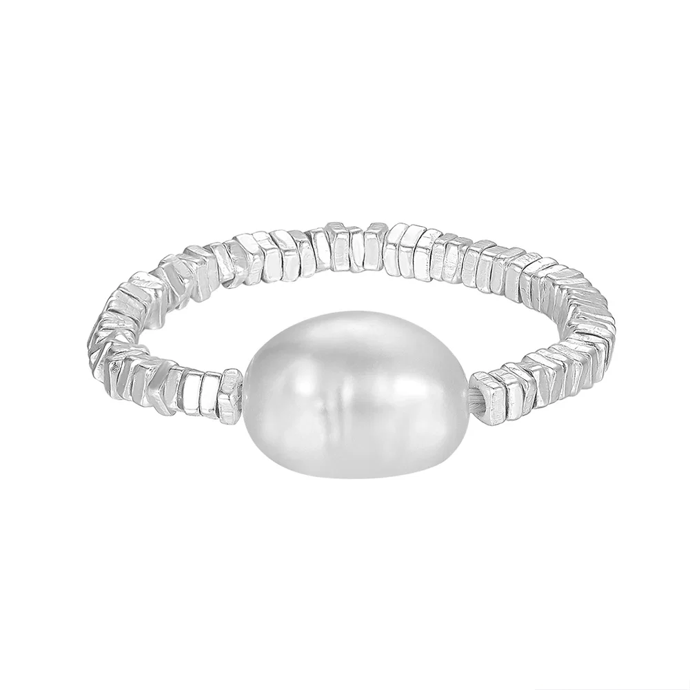 Inel din Argint Cu Perlă Naturală de Cultură Bead Silver [1]