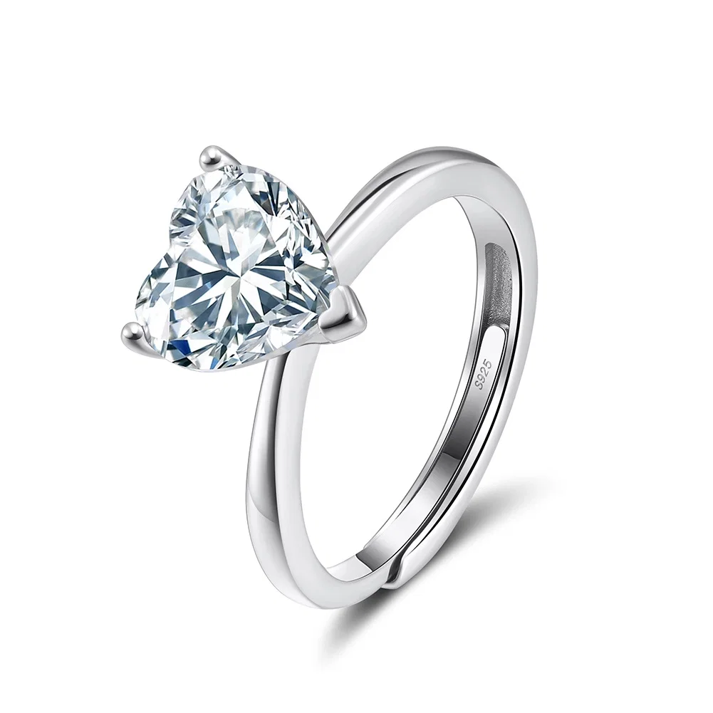 Inel din argint cu zirconiu Heart Solitaire Argintiu [1]