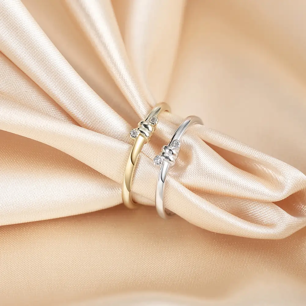 Inel din argint cu zirconiu Knot Argintiu [2]