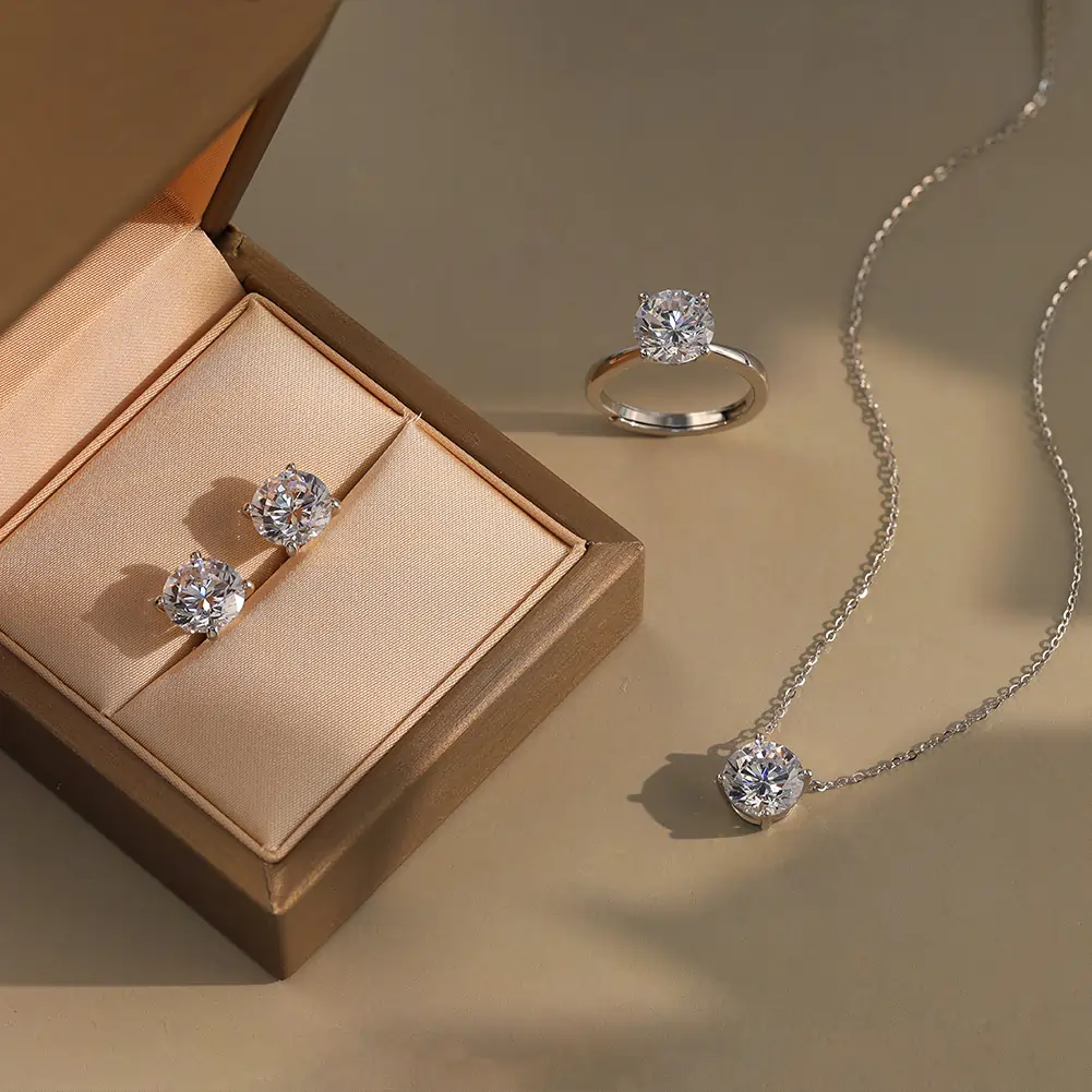 Inel din argint cu zirconiu Round Solitaire Argintiu [3]
