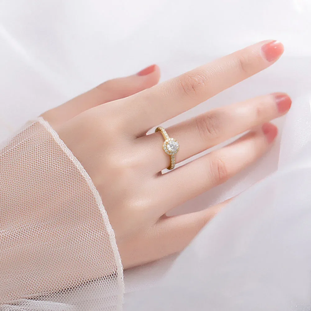 Inel din Argint Elegant Halo Gold [3]