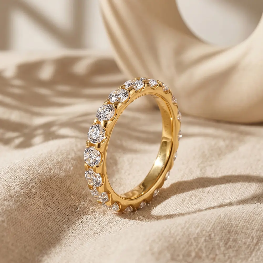 Inel Statement Eternity Auriu [3]