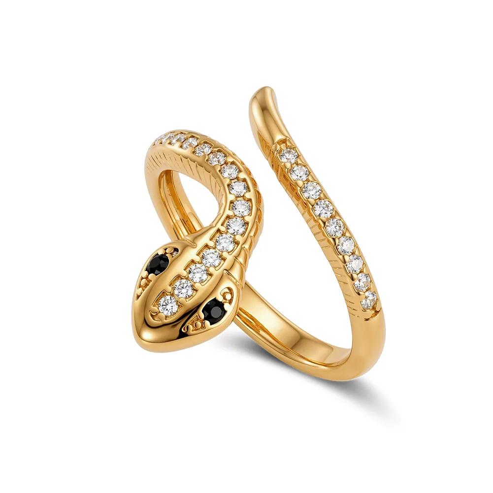Inel Statement Serpente Crystal Auriu [1]