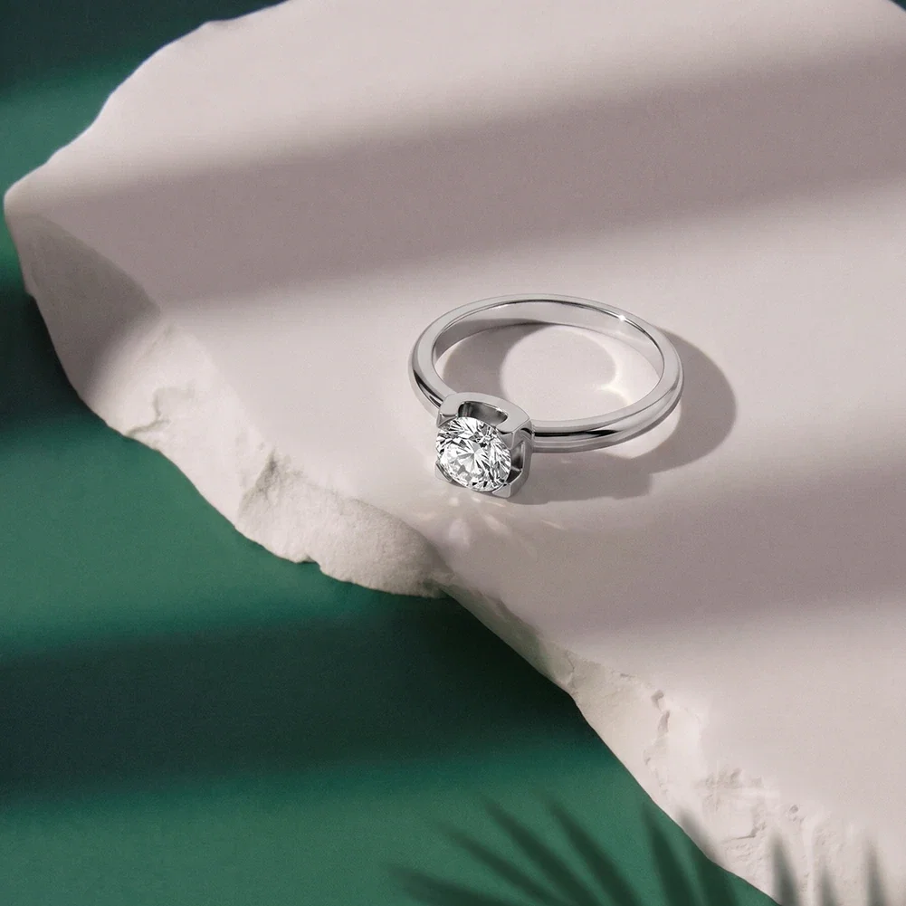 Inel Statement Solitaire Argintiu [2]