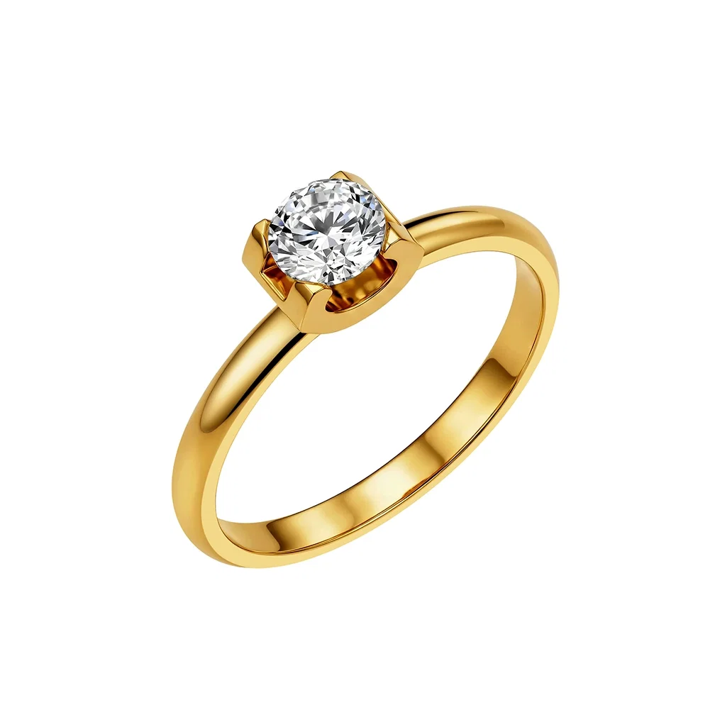 Inel Statement Solitaire Auriu [1]
