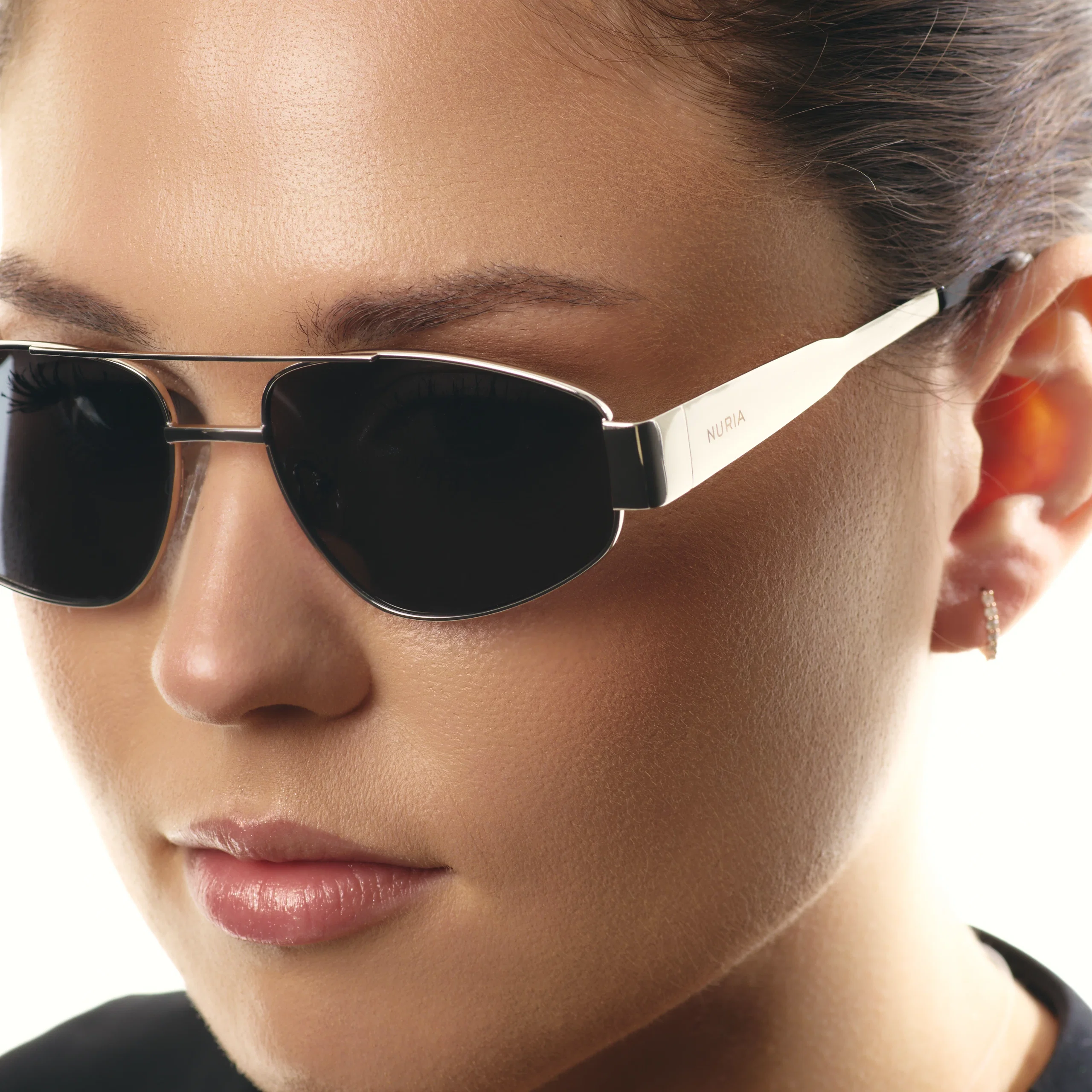 Ochelari de Soare NURIA cu Ramă Aviator Solstice Wing Silver Noir [5]