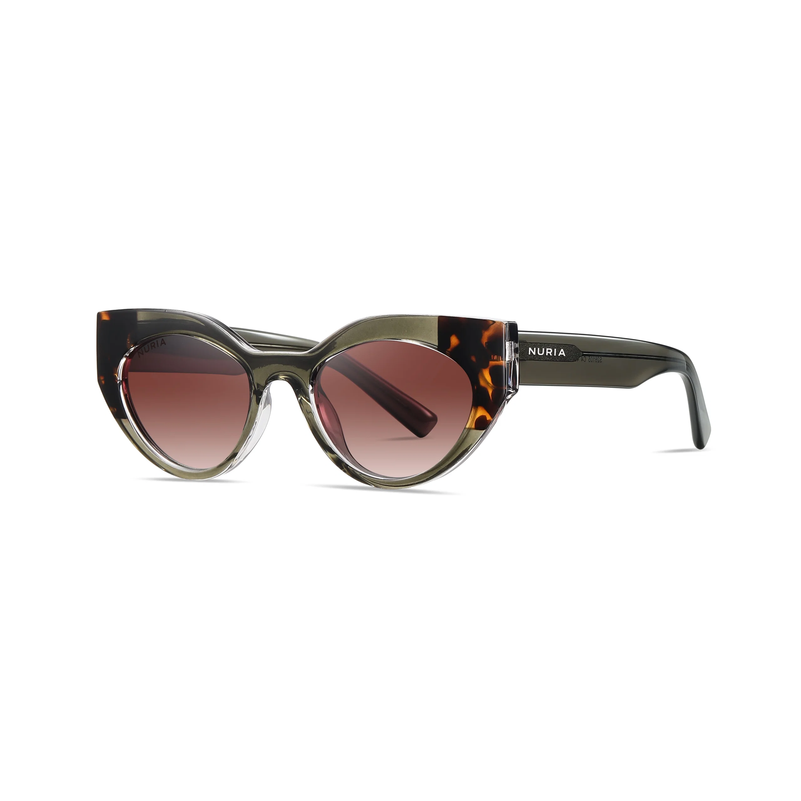 Ochelari de Soare NURIA cu Ramă Cat-Eye Santiago Sunset Olive Tortoise [1]