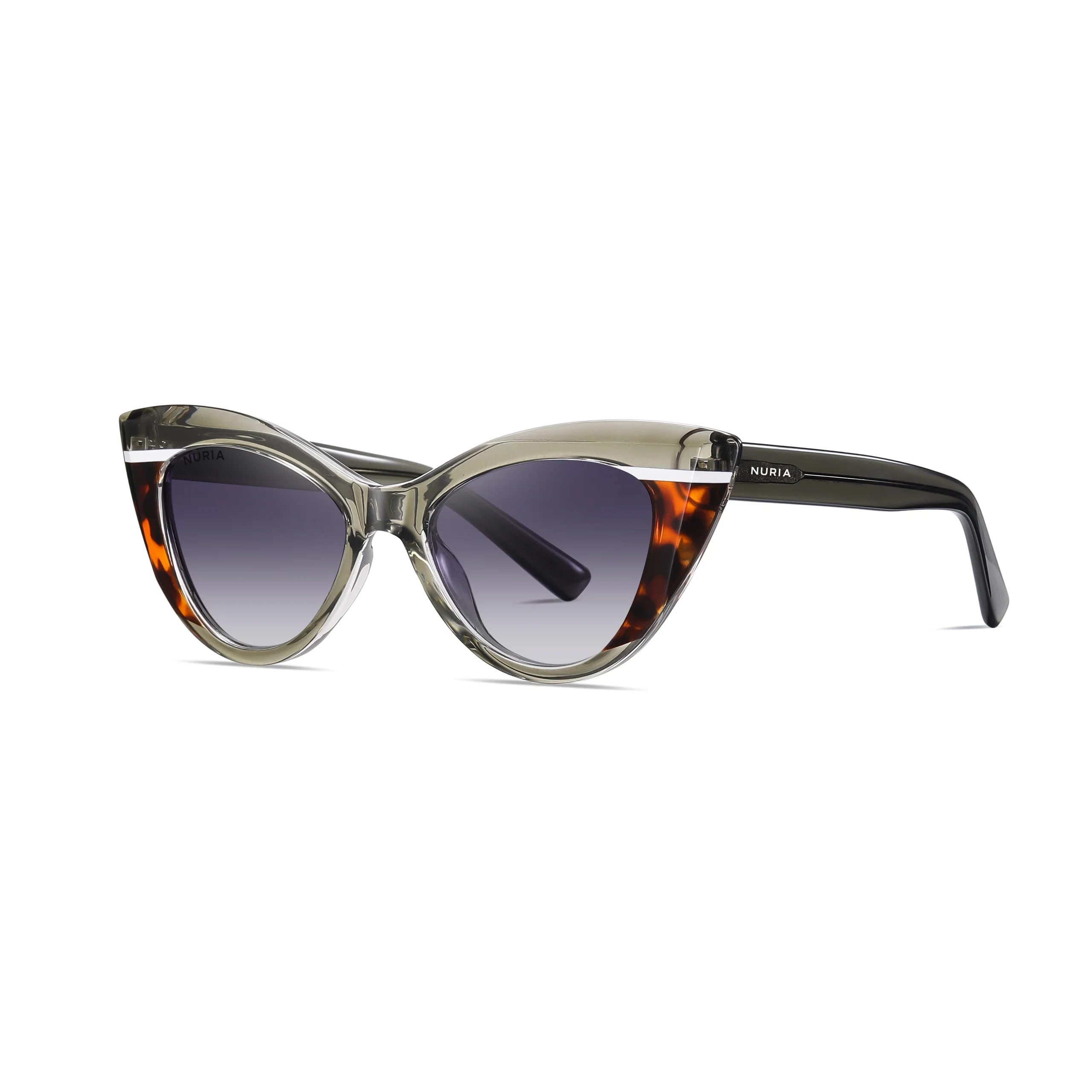 Ochelari de Soare NURIA cu Ramă Cat-Eye Twilight Allure Olive Tortoise [1]