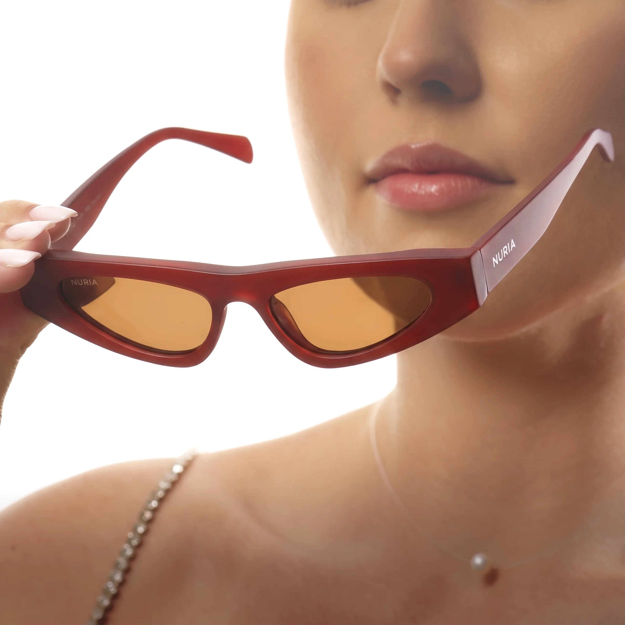 Ochelari de Soare NURIA cu Ramă Cat-Eye Vixen Slate Garnet Red [6]