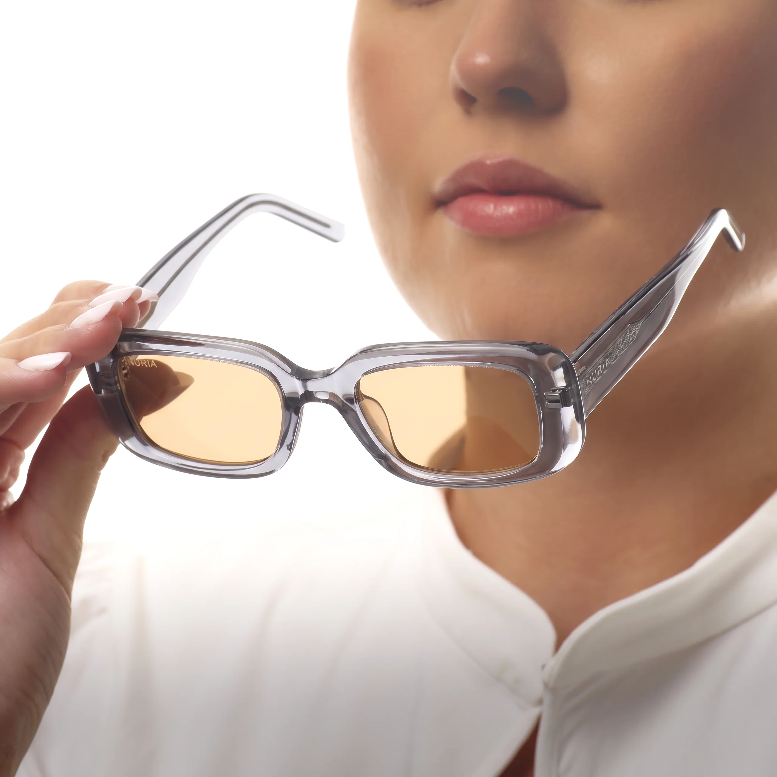 Ochelari de Soare NURIA cu Ramă Dreptunghiulară Opal Drift Smoke Grey [6]