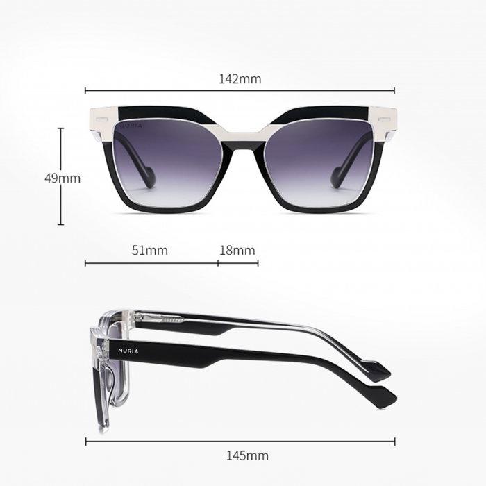Ochelari de Soare NURIA cu Ramă Dreptunghiulară Spectra Prism Brown Tortoise [3]