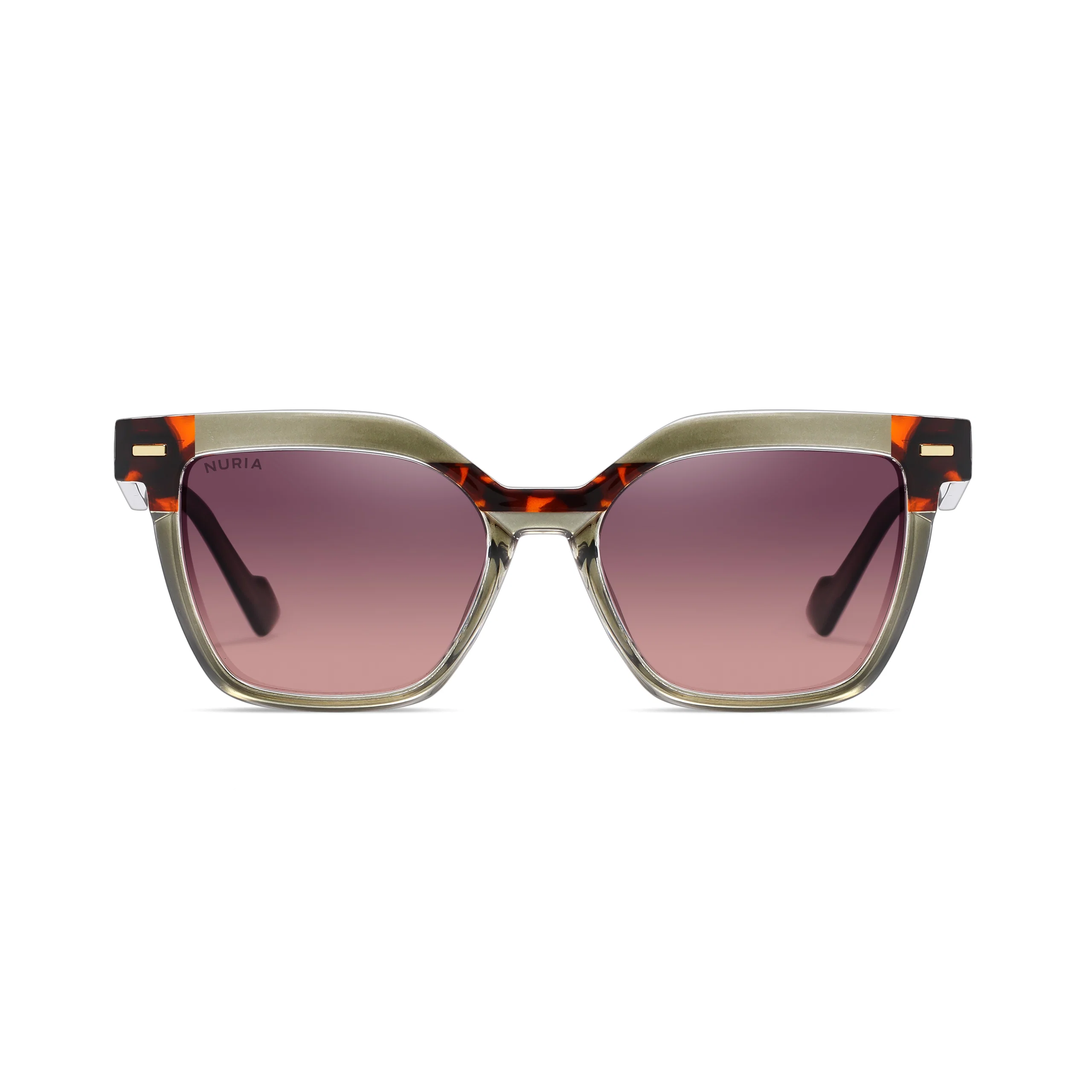 Ochelari de Soare NURIA cu Ramă Dreptunghiulară Spectra Prism Olive Tortoise [2]
