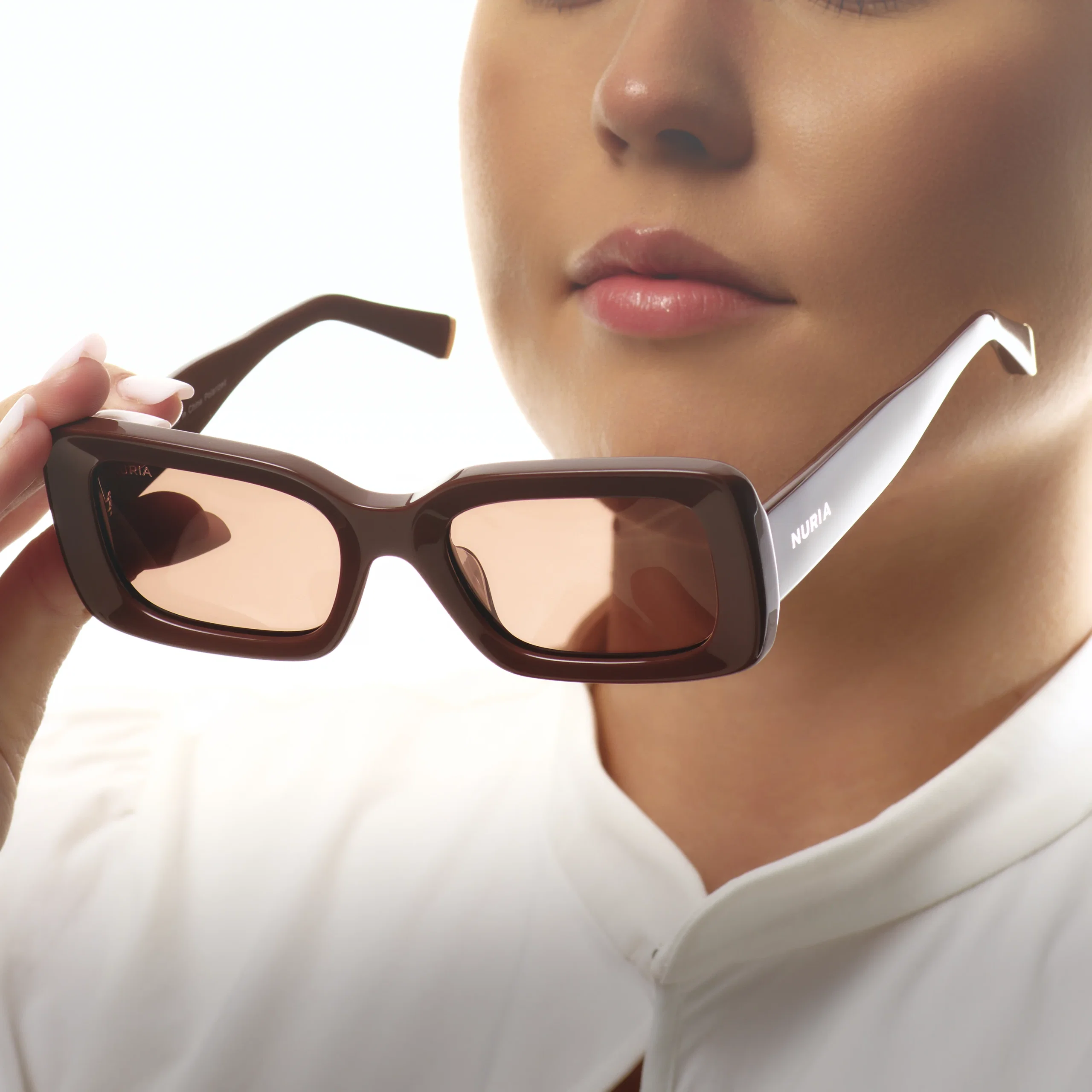Ochelari de Soare NURIA cu Ramă Dreptunghiulară Umbra Fold Espresso Brown [5]