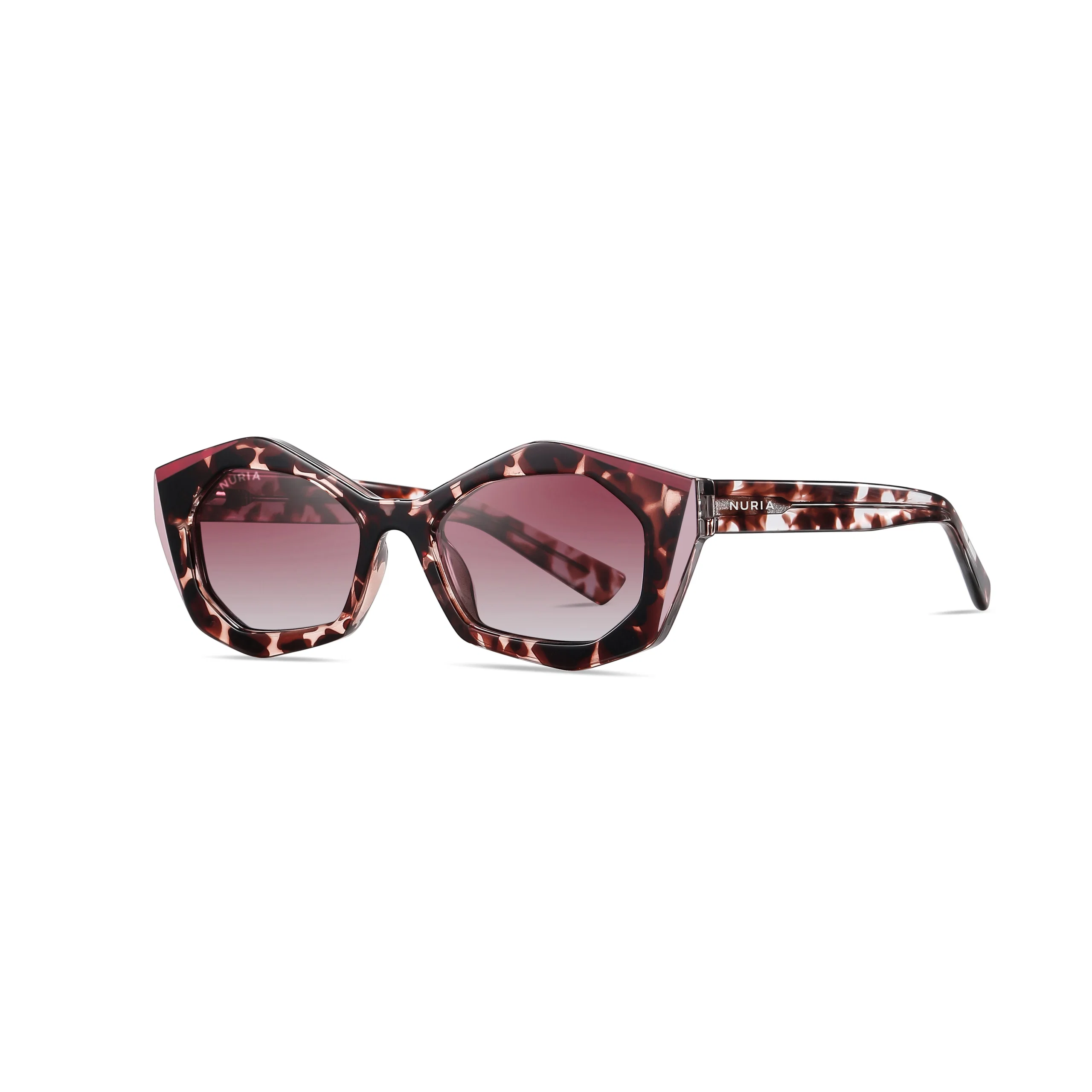Ochelari de Soare NURIA cu Ramă Geometrică Midnight Cascade Maroon Tortoise [1]