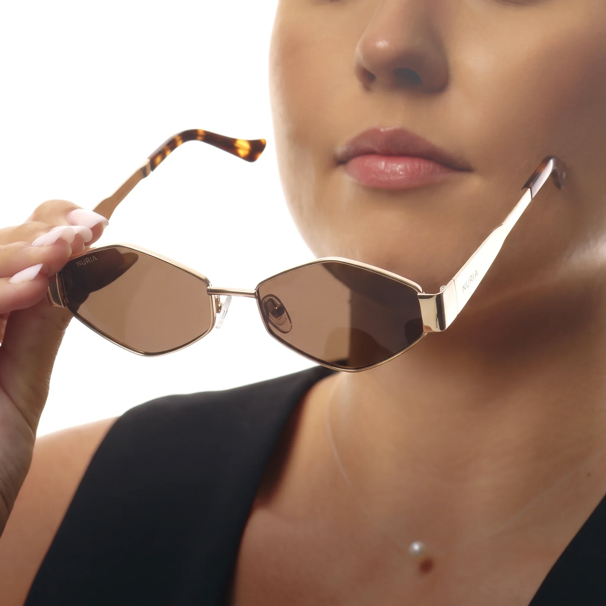 Ochelari de Soare NURIA cu Ramă Hexagonală Prism Amara Gold Umber NURIA [5]