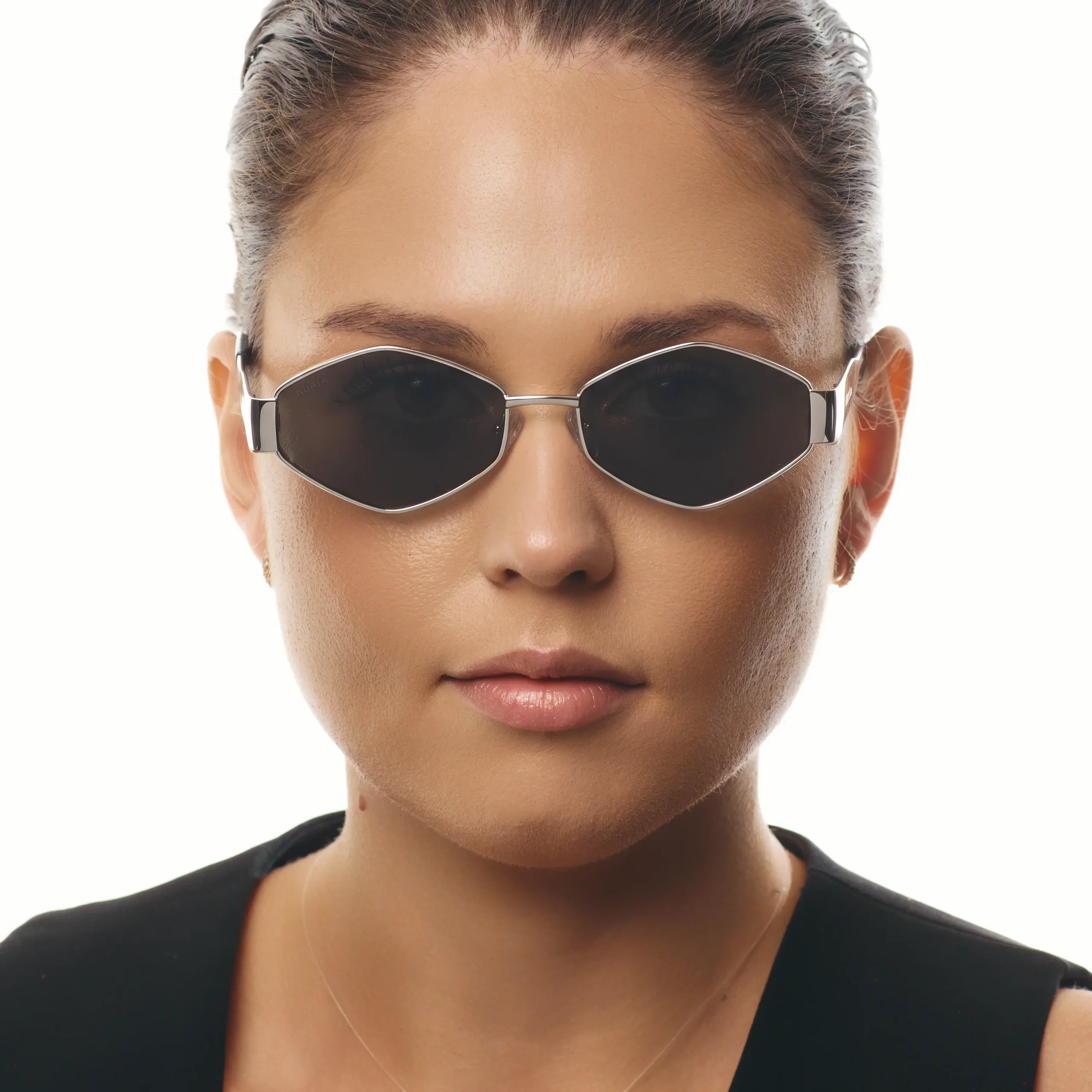 Ochelari de Soare NURIA cu Ramă Hexagonală Prism Amara Silver Noir [2]