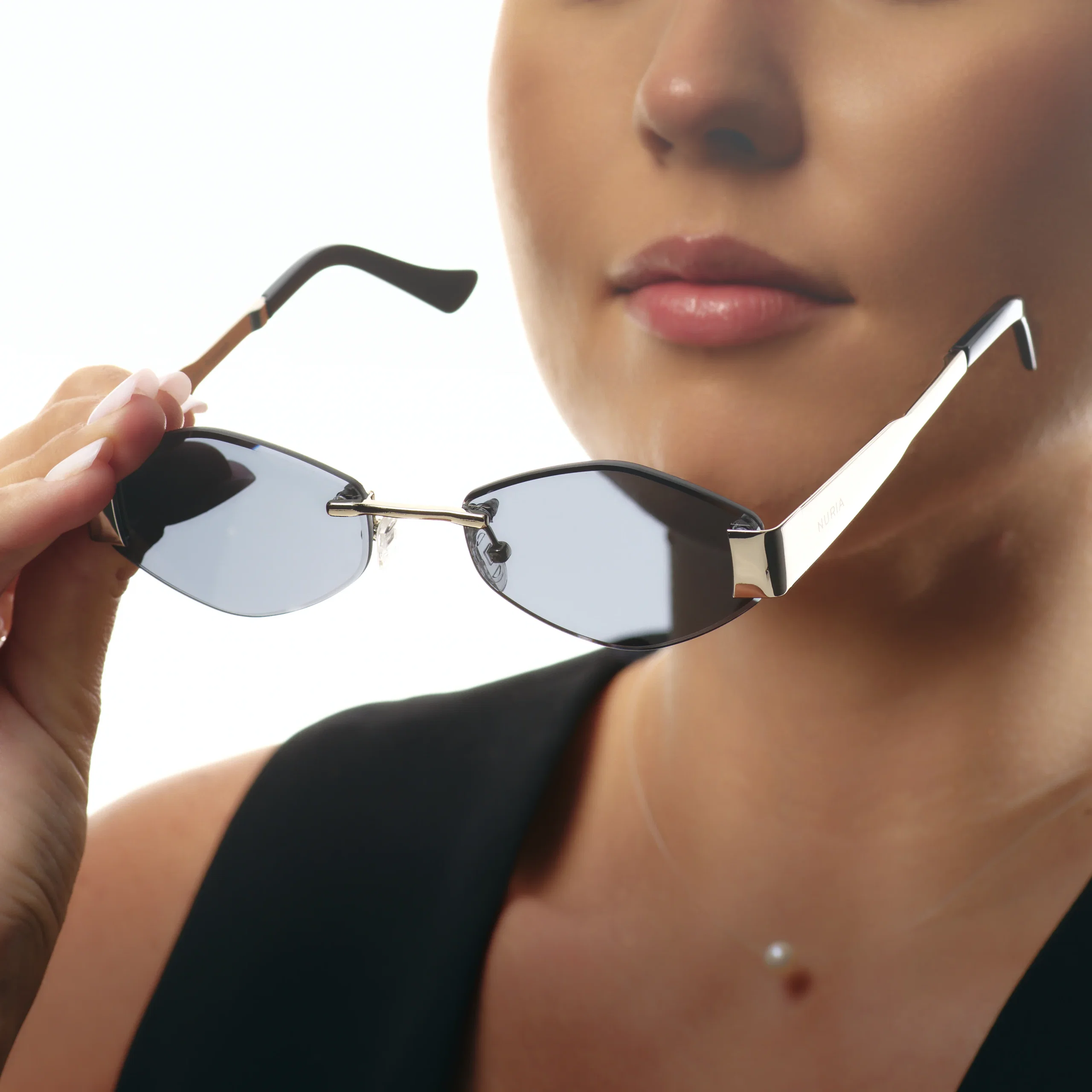Ochelari de Soare NURIA cu Ramă Metalică Aria Gilt Platinum Noir [5]