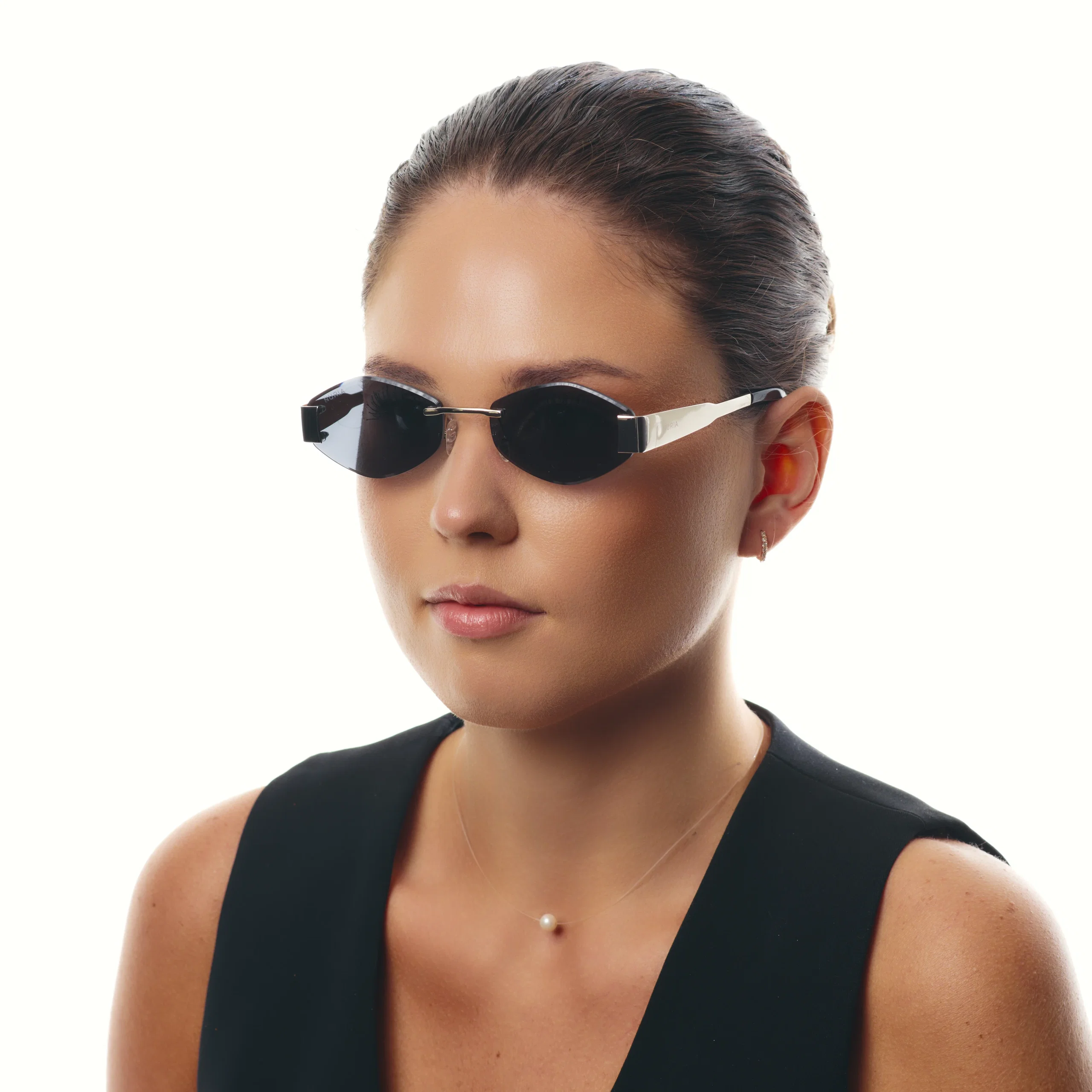 Ochelari de Soare NURIA cu Ramă Metalică Aria Gilt Platinum Noir [3]