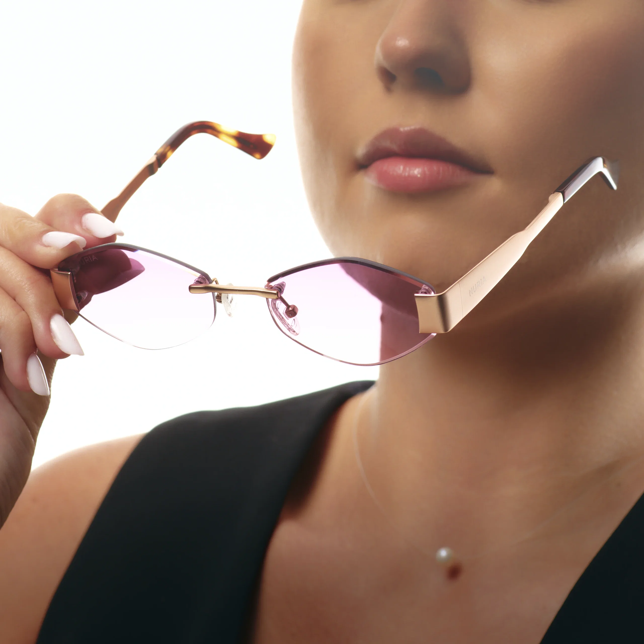 Ochelari de Soare NURIA cu Ramă Metalică Aria Gilt Rose Gilt [5]