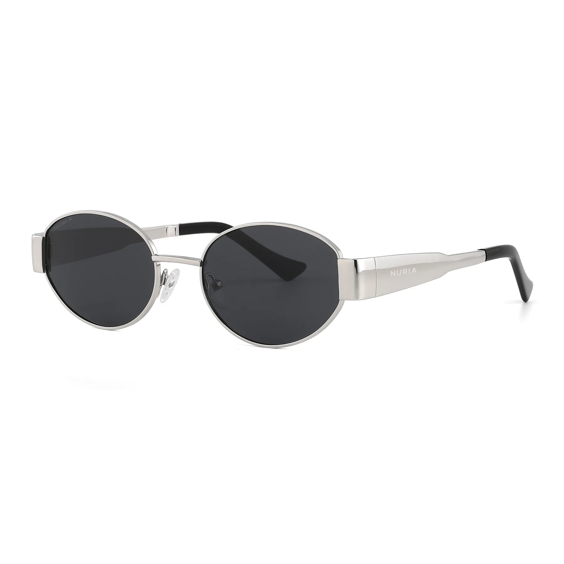 Ochelari de Soare NURIA cu Ramă Ovală Willow Halo Silver Noir [1]