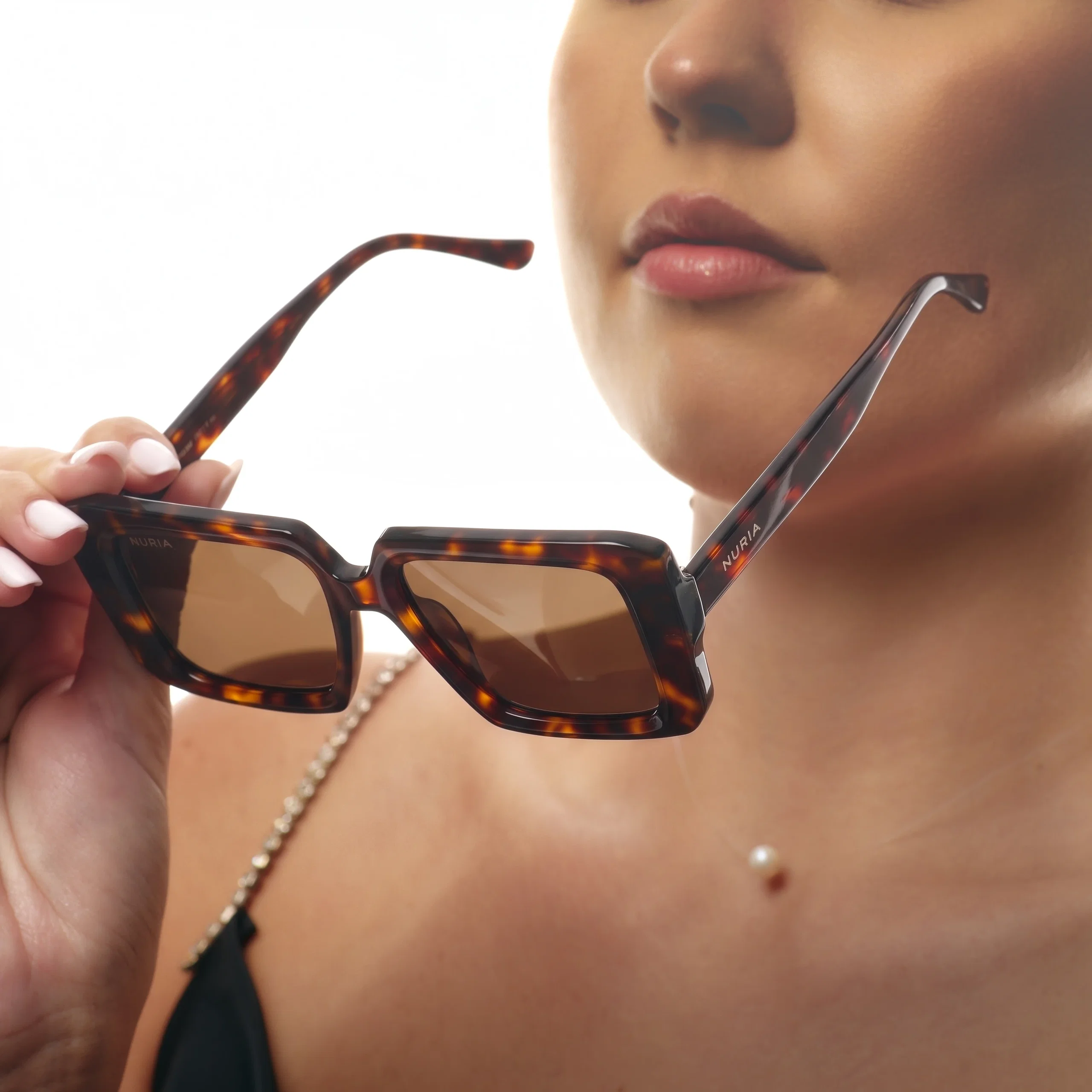 Ochelari de Soare NURIA cu Ramă Pătrată Amber Reign Amber Tortoise [5]
