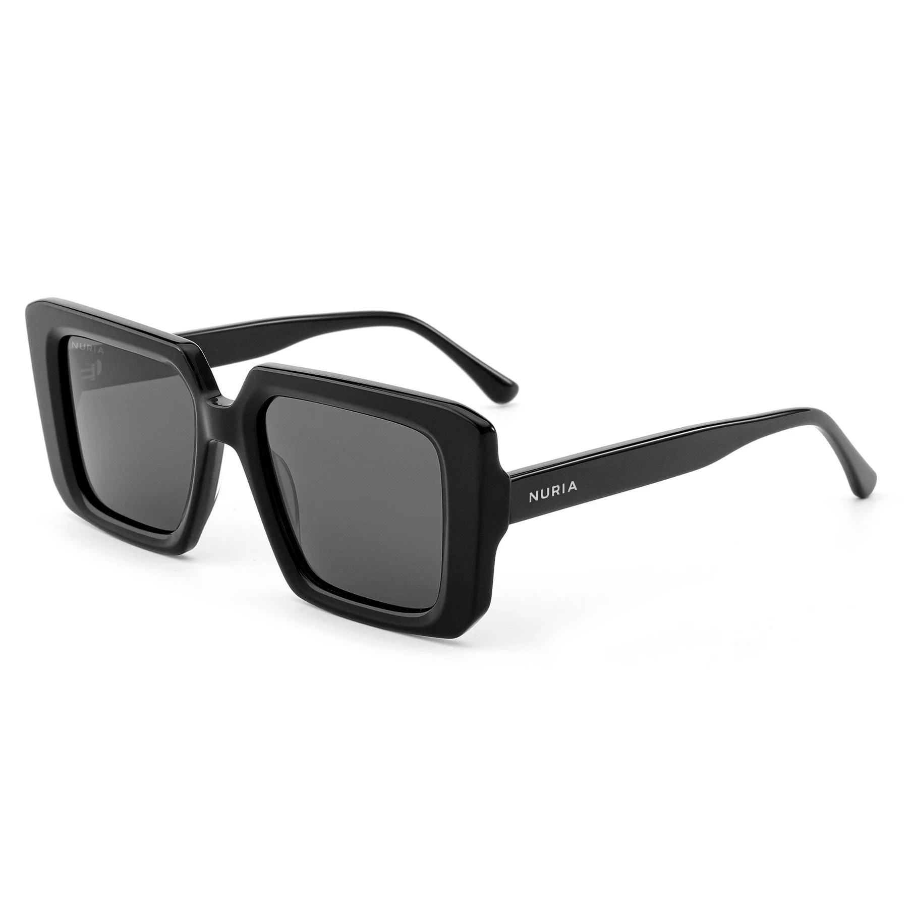 Ochelari de Soare NURIA cu Ramă Pătrată Amber Reign Black [1]
