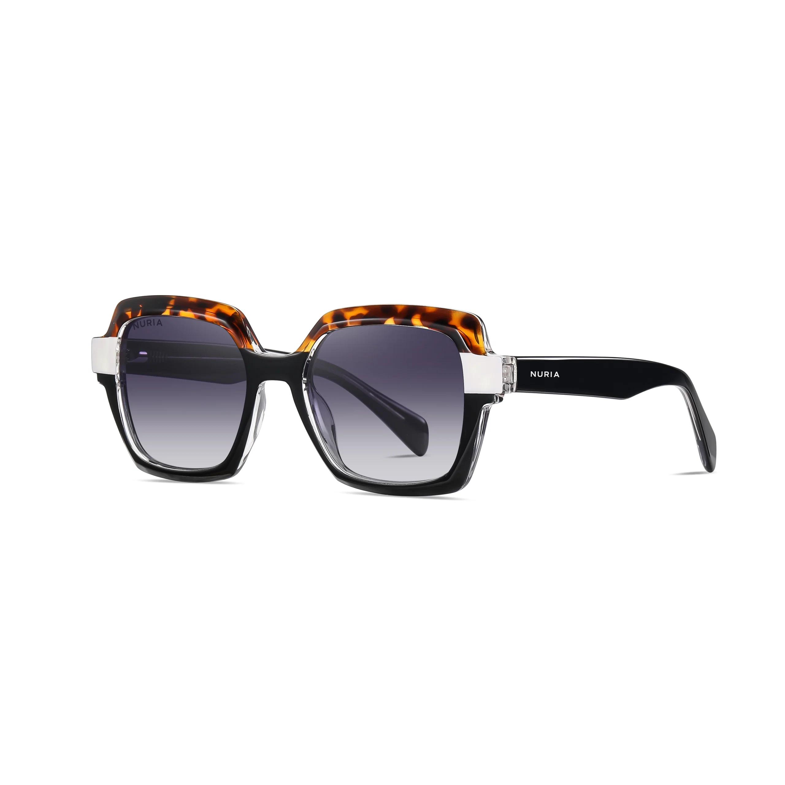 Ochelari de Soare NURIA cu Ramă Pătrată Midnight Aura Black Tortoise [1]