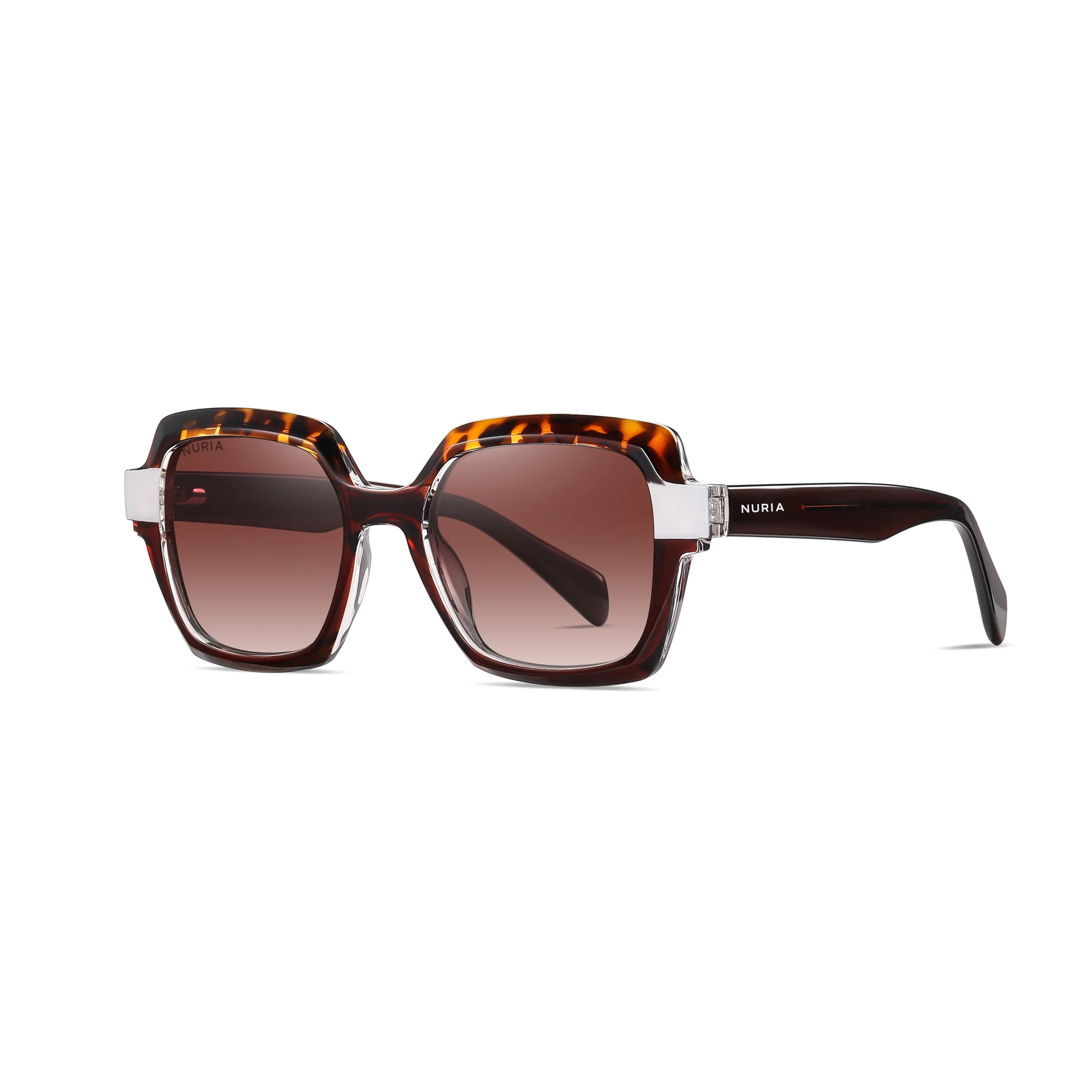 Ochelari de Soare NURIA cu Ramă Pătrată Midnight Aura Brown Tortoise [1]
