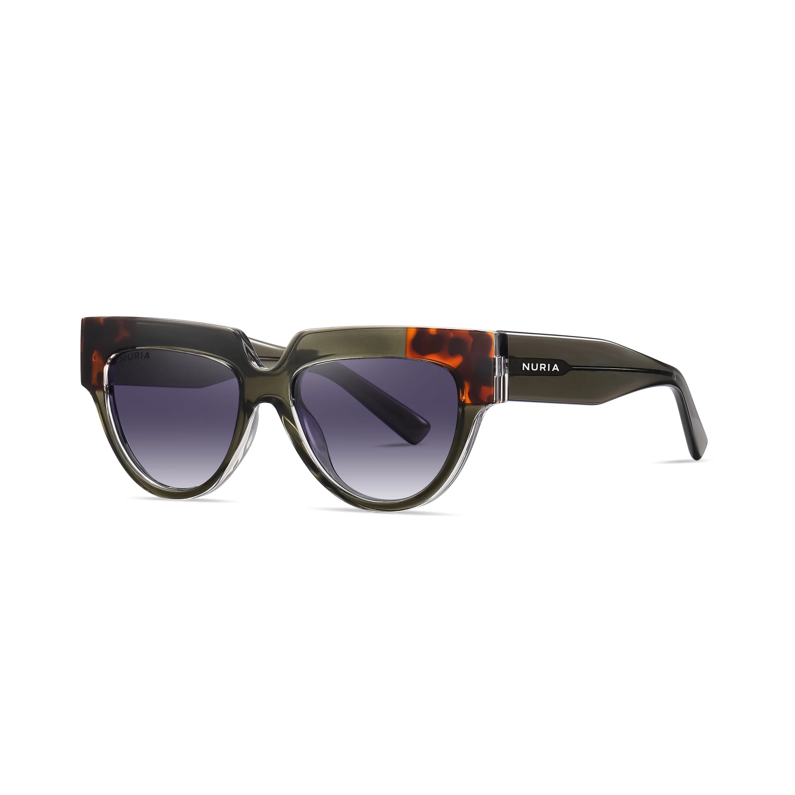 Ochelari de Soare NURIA cu Ramă Pătrată Urban Edge Olive Tortoise [1]