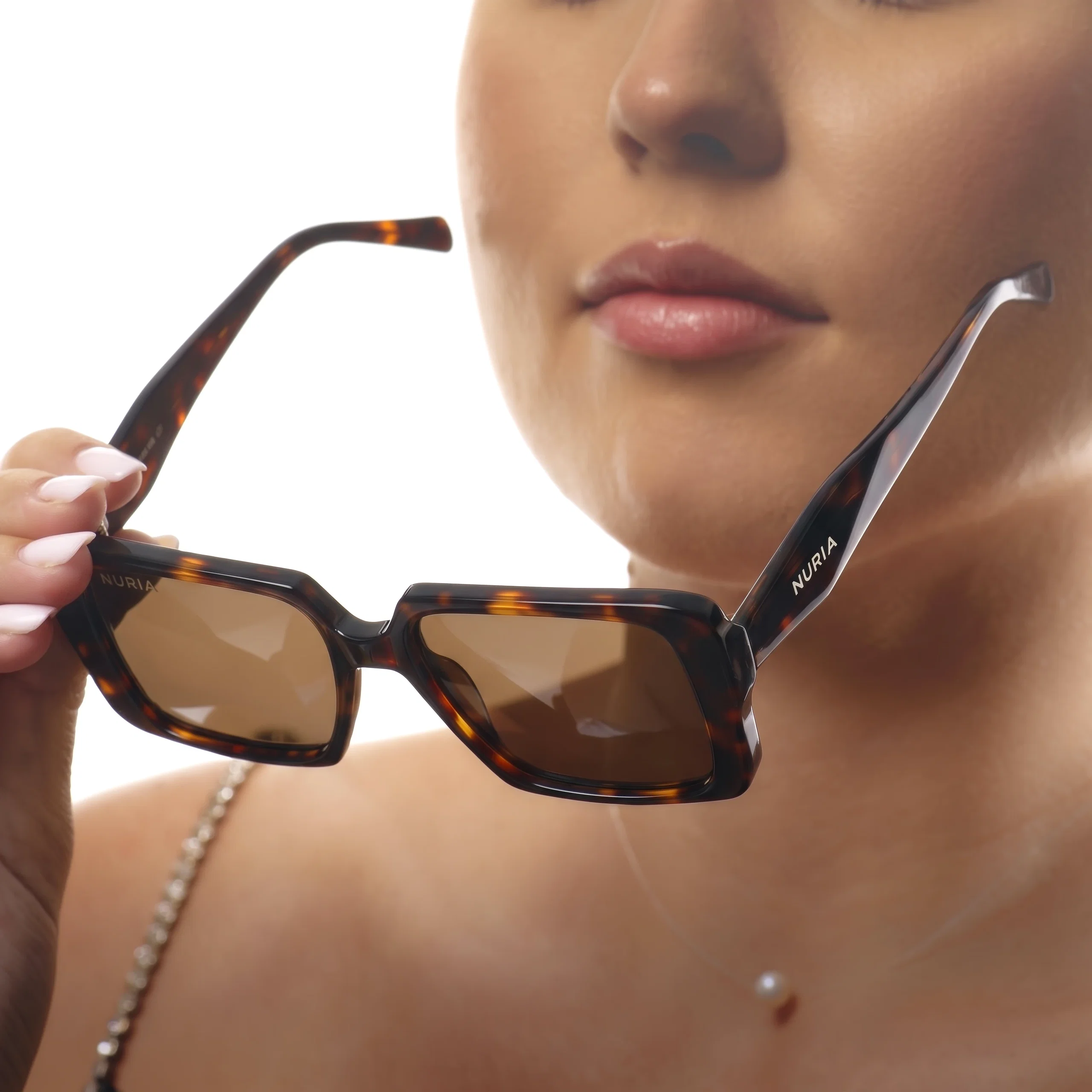 Ochelari de Soare NURIA cu Ramă Pătrată Velvet Mirage Brown Tortoise [5]