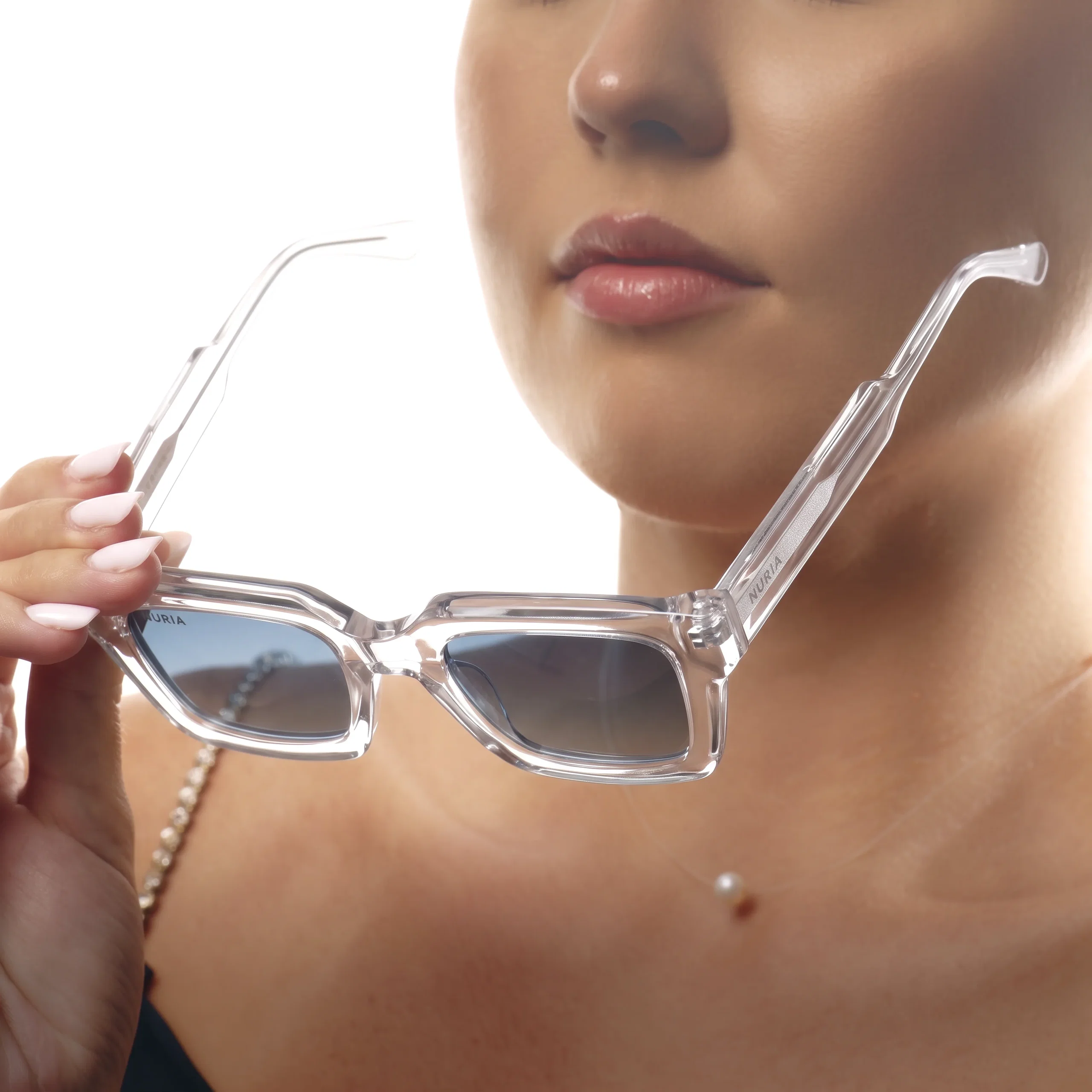 Ochelari de Soare NURIA cu Ramă Rectangulară Cobalt Reef Crystal Azure [5]