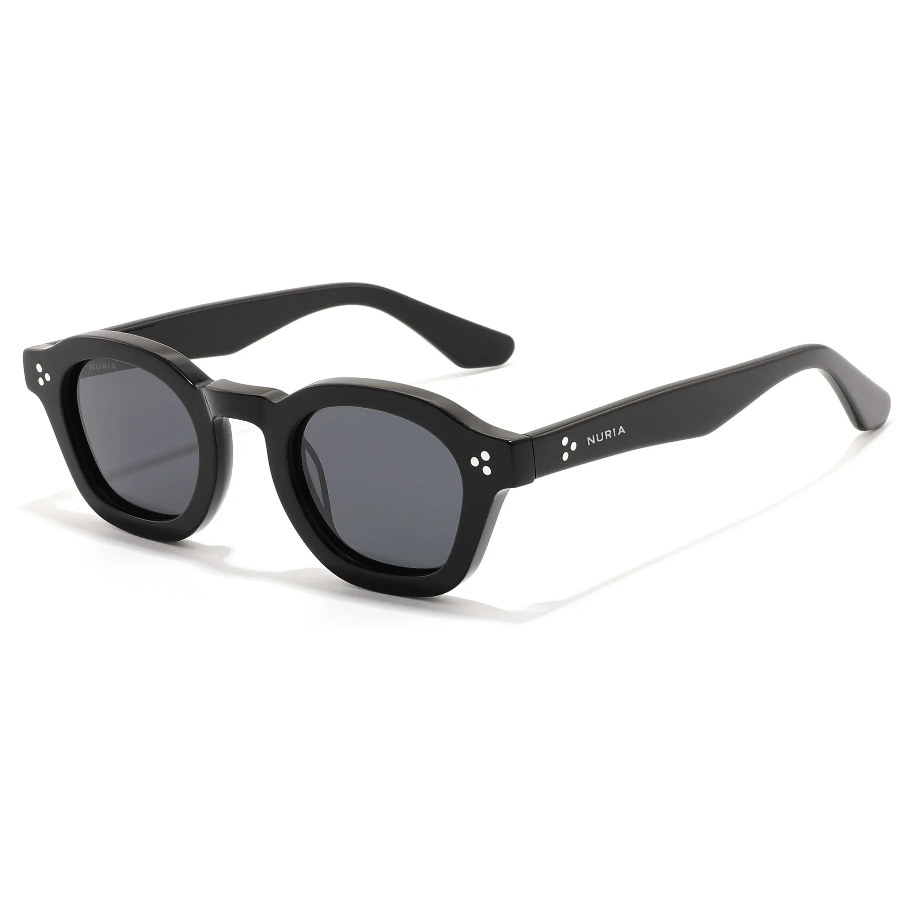Ochelari de Soare NURIA cu Ramă Rotund-Hexagonală Auburn Quill Black [1]