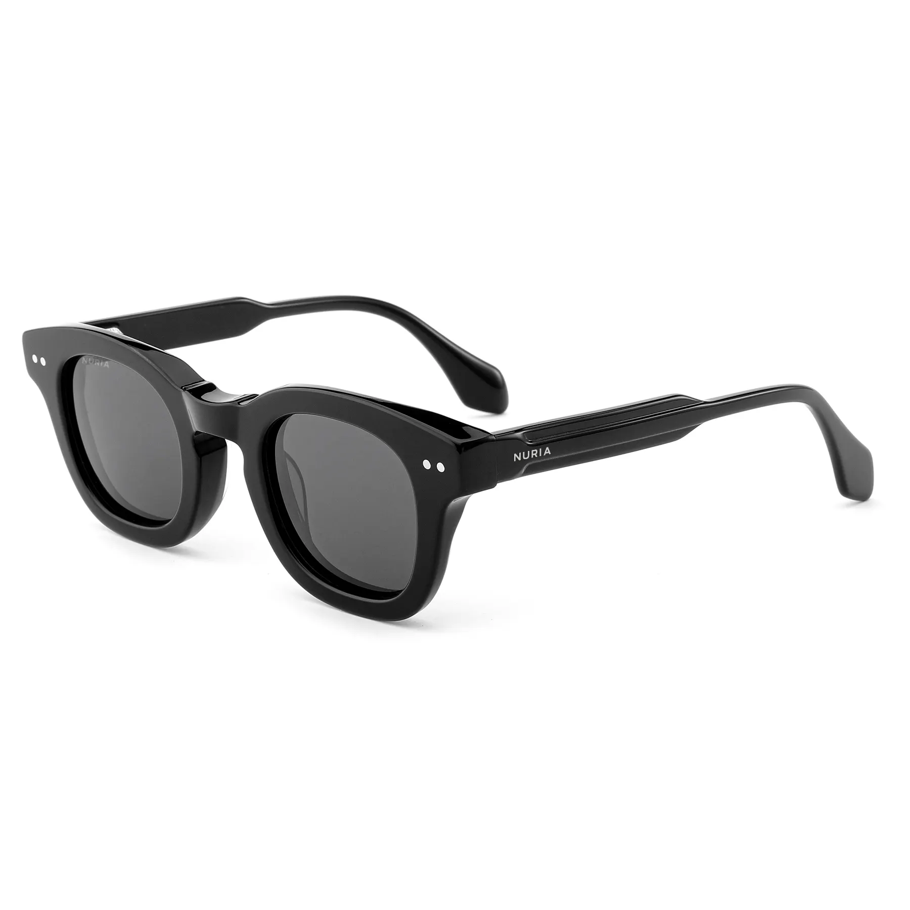 Ochelari de Soare NURIA cu Ramă Rotund-Ovală Hazel Rivet Black [1]