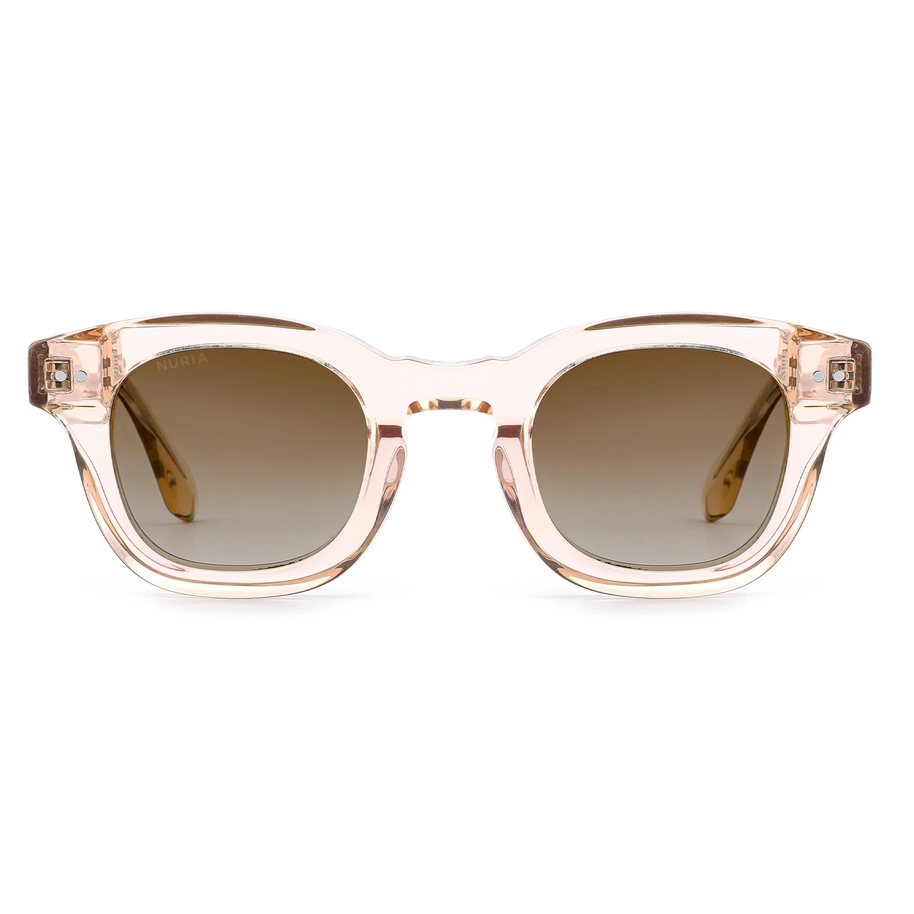 Ochelari de Soare NURIA cu Ramă Rotund-Ovală Hazel Rivet Champagne Fade NURIA [2]