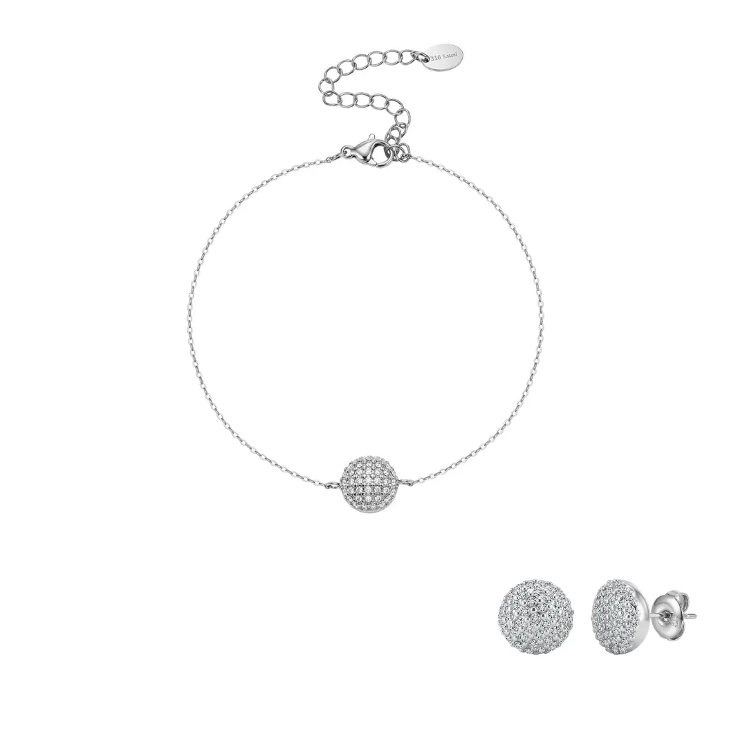 Set Brățară și Cercei Statement Sparkle Argintiu [1]