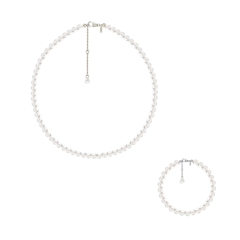 Set Colier și Brățară Argint cu Perle Naturale de Cultură Large String Silver [1]